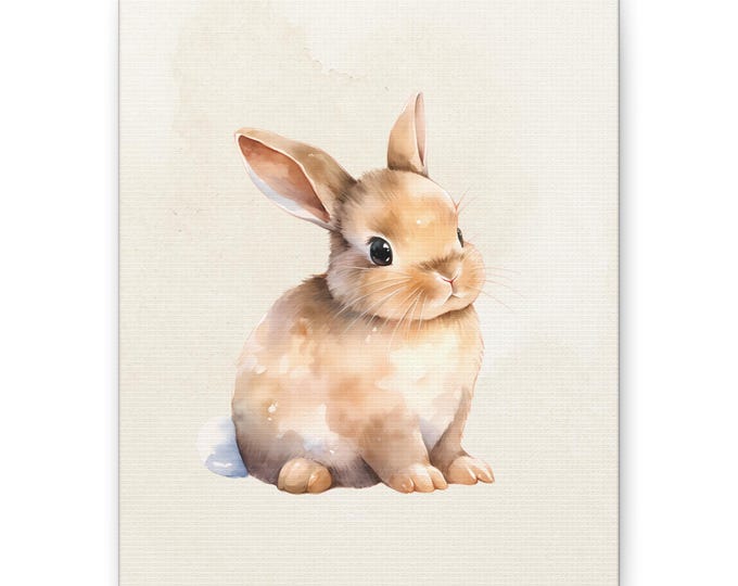 Watercolor Bunny Canvas Print | Matte Stretched Canvas