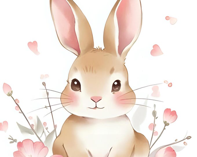 Baby Bunny Poster Set | Soft Hues Nursery Art