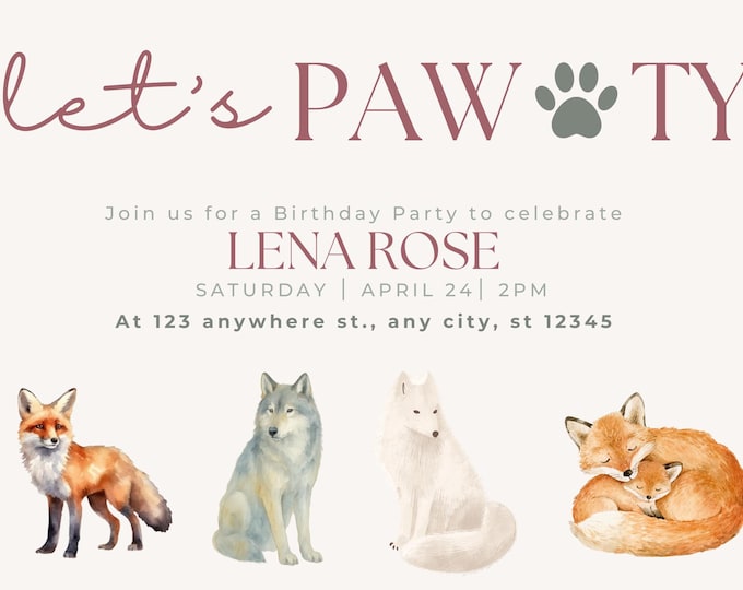 Let’s Pawty! Birthday Invitation