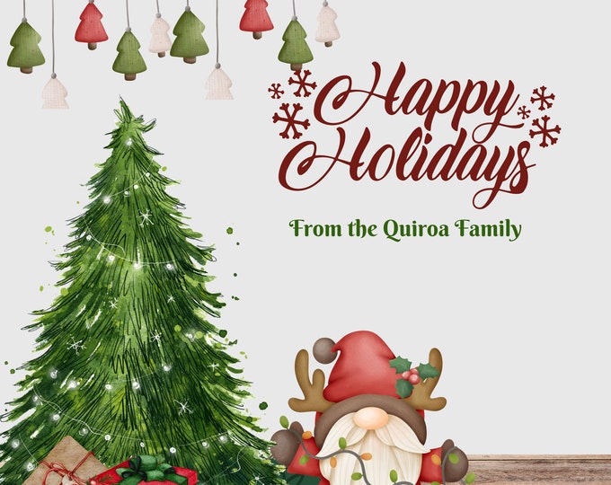 There's No Place Gnome For The Holidays-Happy Holiday's Christmas Card Template