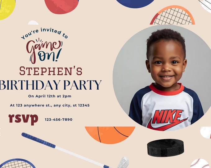 Game On Birthday Party Invitation