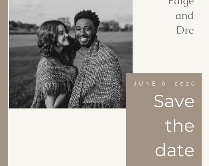 Modern Taupe and Cream Wedding Invitation Set