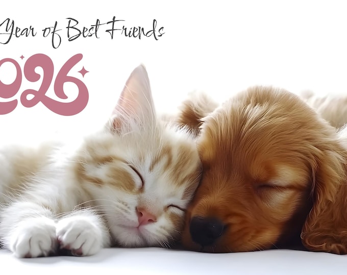 Puppy & Kitten Friends 2026 Wall Calendar