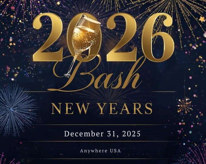 A New Year's Bash invitation