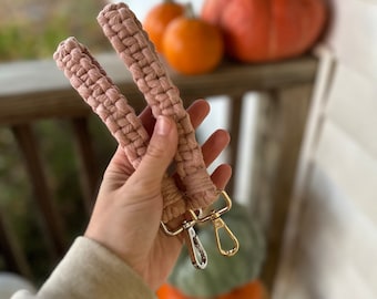 Macrame Wristlet Keychain | Handmade Keychain Wristlet | Cotton Key Fob | Boho Gift for Her