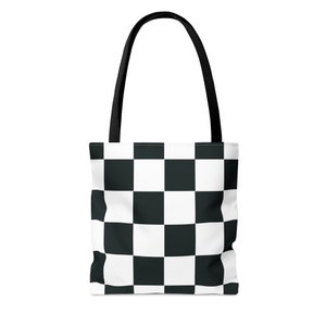 Brown and Black Plaid Race Checkered Flag Lunch Tote India