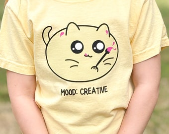 Creative Cat Shirt for Kids, Gifts for Kids, Cat Lover, Art and Painter, Cousin Crew and Family Shirts