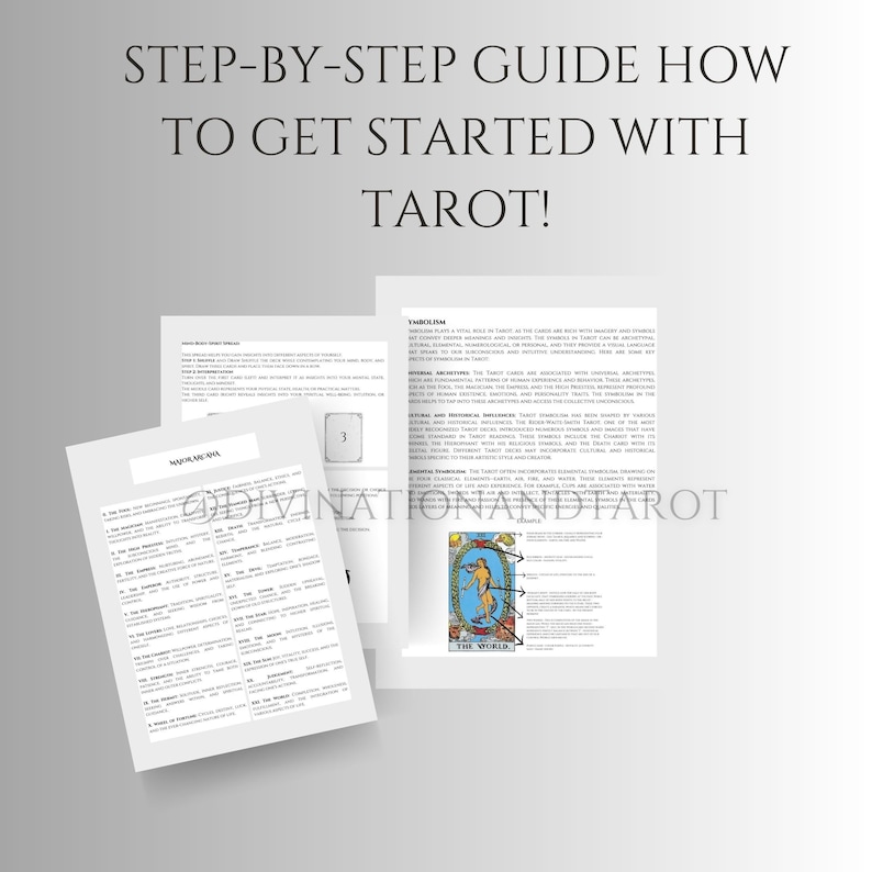 Printable A4/A5 Tarot Journal, Tarot Guidance With Tarot Cards Keywords