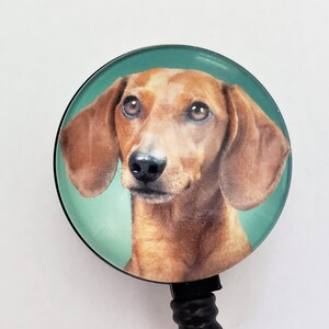Dachshund Dog Retractable Badge Reel, Breakaway Lanyard Badge Reel, Dog Mom, Dog Lover