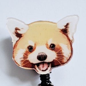 Insigne panda roux | Cadeau | Infirmière | Badge d'identification | Bobine de badge Breakaway pour lanière | Bobines de badges | ID du stéthoscope | Badge d'identification du personnel