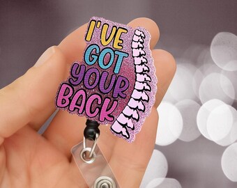 Porta credenciales "Te apoyo": Humor médico, pinza de cocodrilo retráctil