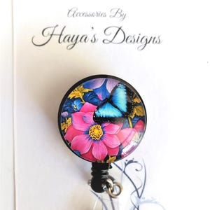 Butterfly Badge Reel | Gift | Nurse Gift | ID Badge | Teacher Gift | Badge Reels | Veterinarian Gift | Stethoscope ID | Staff ID Badge