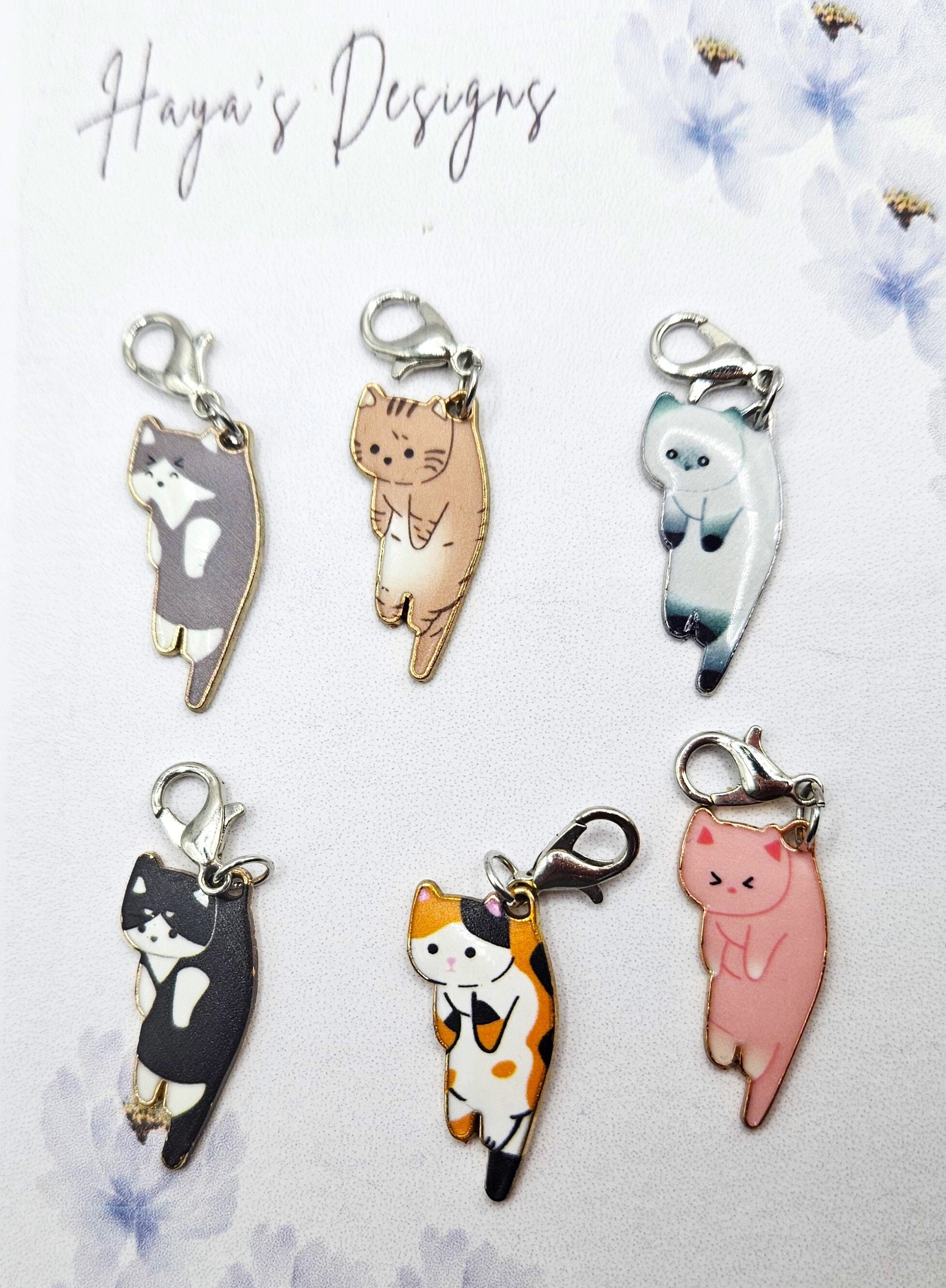 Cat Badge Reel Charm, Zipper Pull, Cat Stitch Markers, Badge Buddy, Cat  Lovers, ID Holder Charms, Purse Charms, Cat Badge Reel Charm 