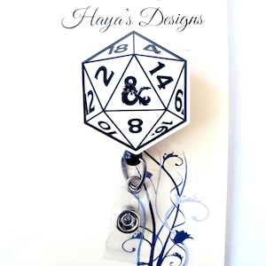Dungeons and Dragons Dice Retractable Badge Reel, Breakaway Lanyard, D&D