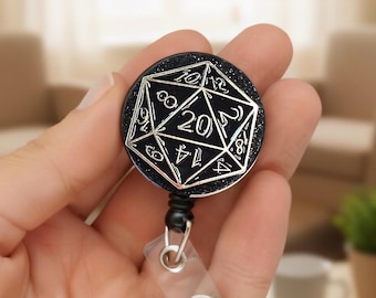Dungeons & Dragons Dice Badge Reel: Glitter Accent, Retractable ID