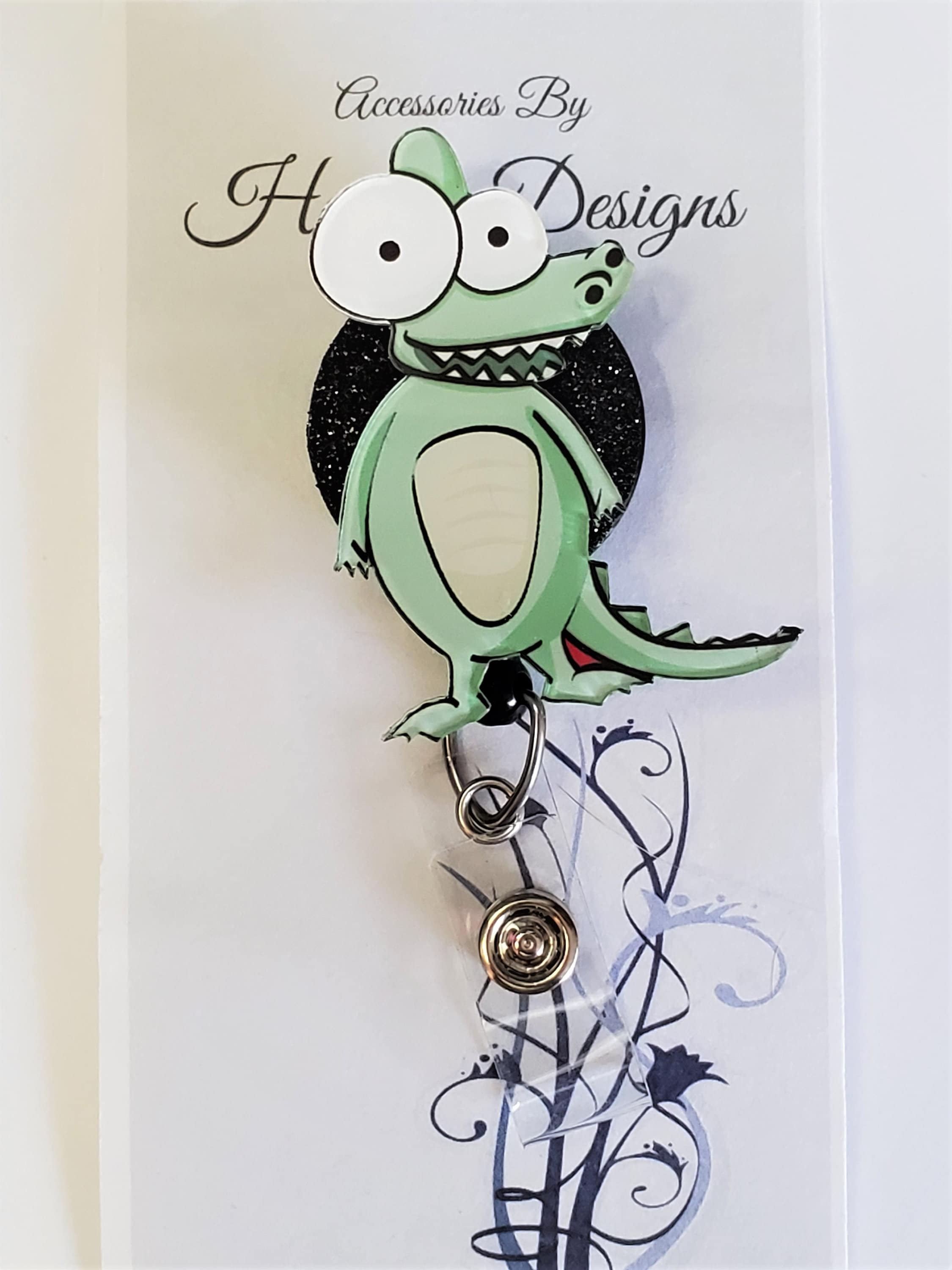 Help is On The Way Dear Badge Reel, Funny Retractable ID Acrylic Badge Holder with Alligator Clip for Nurse Medical Assistant Nursing Teacher Office Social Work (Purple
