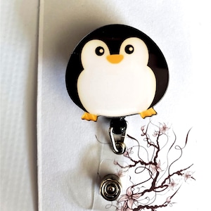 Carrete de insignia de pingüino caprichoso / Regalo de enfermera / Insignia de identificación / Carretes de insignia / Identificación de estetoscopio / Identificación de personal / Pingüino gordo / Humor animal