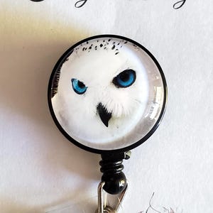 Enrouleur de badge rétractable Harfang des neiges, tour de cou rétractable