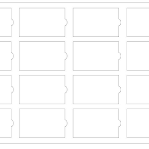 Business Card Jig 16 Slots With Finger Sized Tab for Easy Flipping With Backing to Prevent Honeycomb Bed Scratches SVG Instand Download