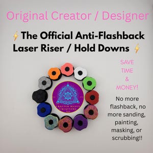 Suporte Magnético Flashback/Elevador – Acessório Laser Ajustável para Glowforge, xTool, OMTech, Mira | Minimize Flashback | DESIGN ORIGINAL