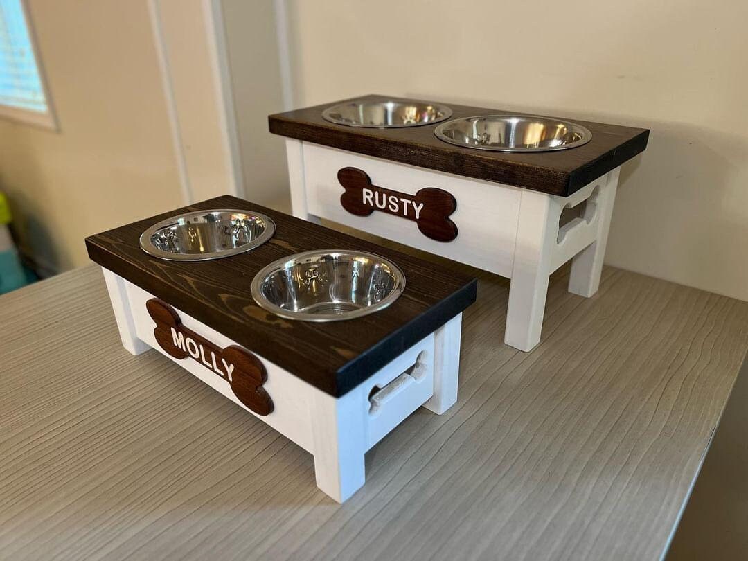 Personalized Pet Food Stand custom Dog Bowl Stand Elevated Etsy