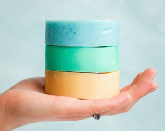 Shampoing solide en barre | Tous types de cheveux, cheveux bouclés, cheveux fins | Sans danger pour la couleur, Zéro déchet, Sans plastique, Végétalien, Sans huile de palme, Sans cruauté