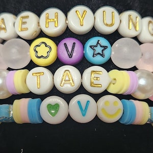 BTS V Bracelet Kim Taehyung Name Bracelet Silver Hangul BTS 
