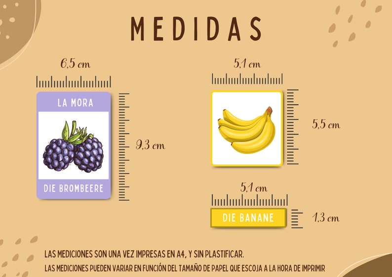 Tarjetas de frutas educativas para niños | Tarjetas imprimibles aleman ...