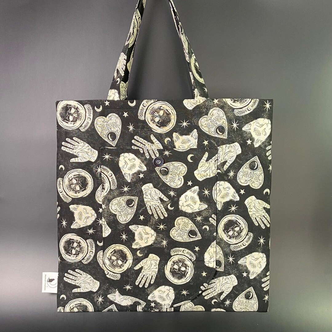 Fortune Telling Print Cotton Tote Bag: Folding Reusable Shopping Bag - Etsy