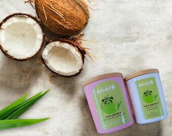 Coconut Pandan (Coco Panda-n) Scented Soy Candle With Handwoven Gift Bag/Box