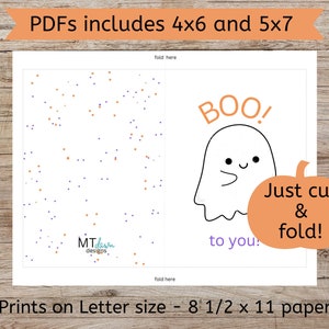 Printable Halloween Card BOO to you image 2