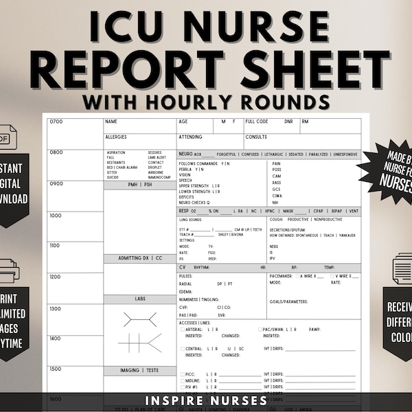 Hourly Rounding Pdf Nurse Rounding Sheet - Etsy