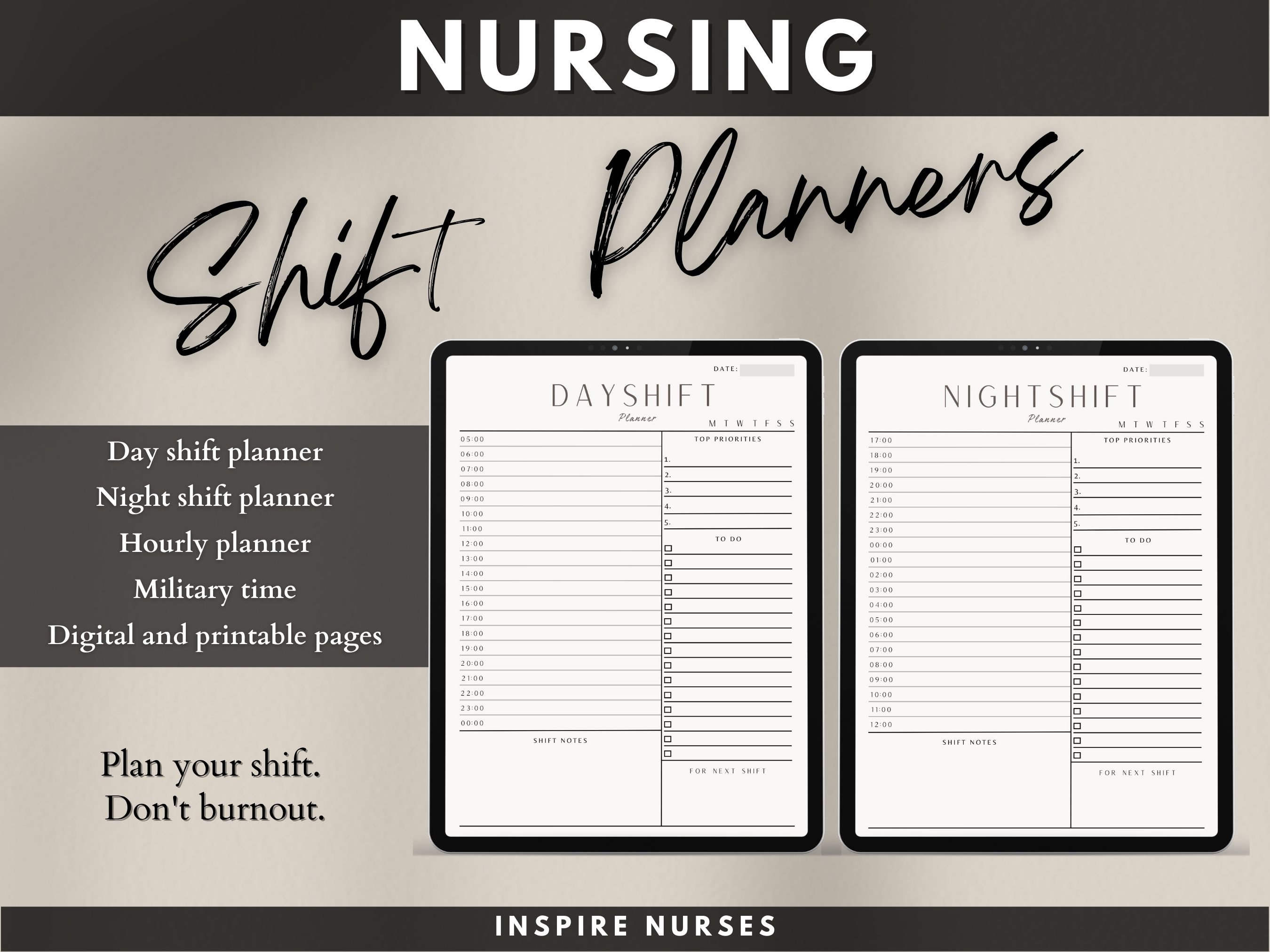 Nurse Planner, Undated Nursing Planner, Digital Planner, Nursing Notes Planner, Printable Report