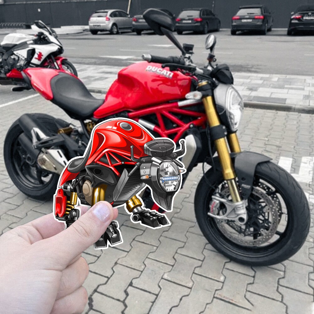  Stickman Vinilos para llanta de rueda, pegatina de rayas para  moto MM-Kit v2 compatible con Ducati Monster : Automotriz