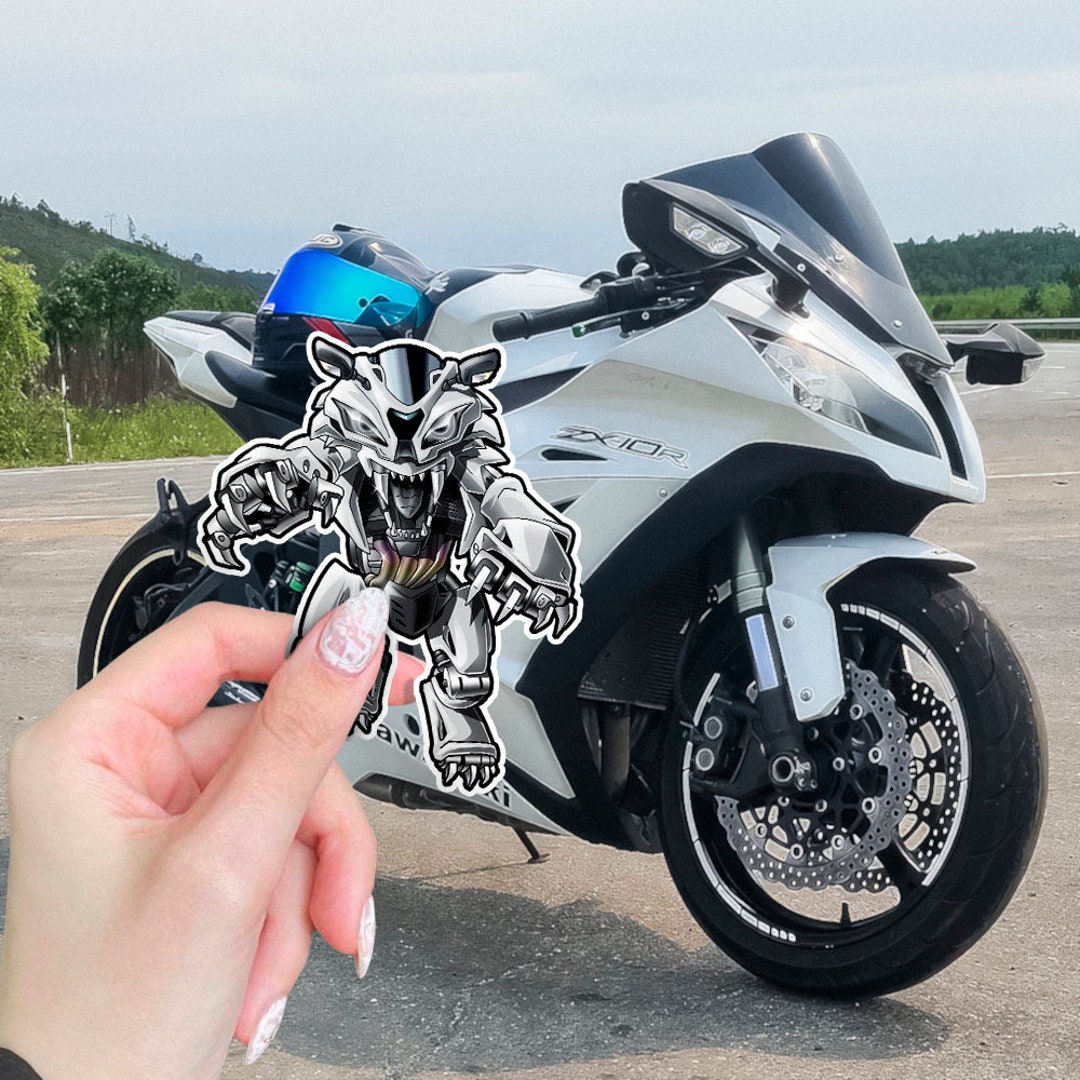 Motorcycle Stickers Kawasaki Ninja ZX-10R Set of 3 Kiss-cut Vinyl ...