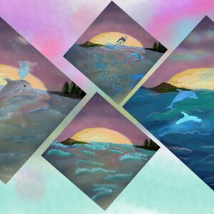 Northern light, dolphin
