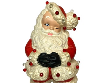 Vintage Christmas Santa Claus Atlantic Mold Winking Large Figurine RARE Version
