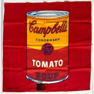Andy Warhol Campbell&#39;s Tomato Soup Can 2014 MOMA Sprz Bandana Scarf NEW! RARE!