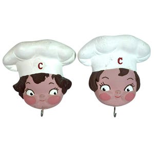 Campbells Soup Kids Vintage Chalkware Wall Hangers Adorable! RARE!