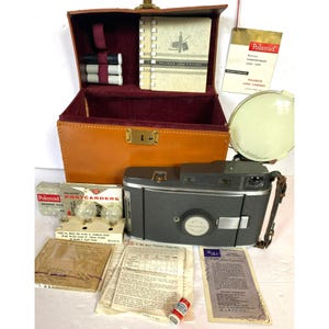 Vintage Polaroid Land Camera Model 150 Diffuser Bulbs Books More MCM 50s RARE!