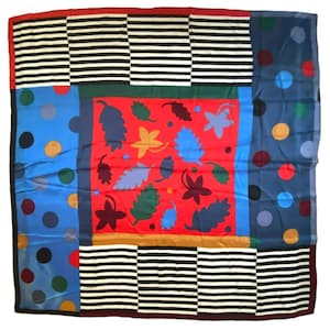 Vintage Sian Tucker Silk Scarf Abstract Art Design Matisse Style Modern 80&#39;s