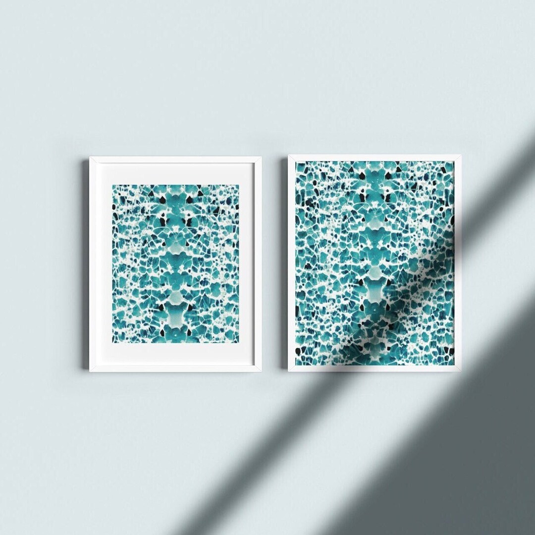 Blue Green Printable Wall Art Digital Download Blue Green Wall Decor