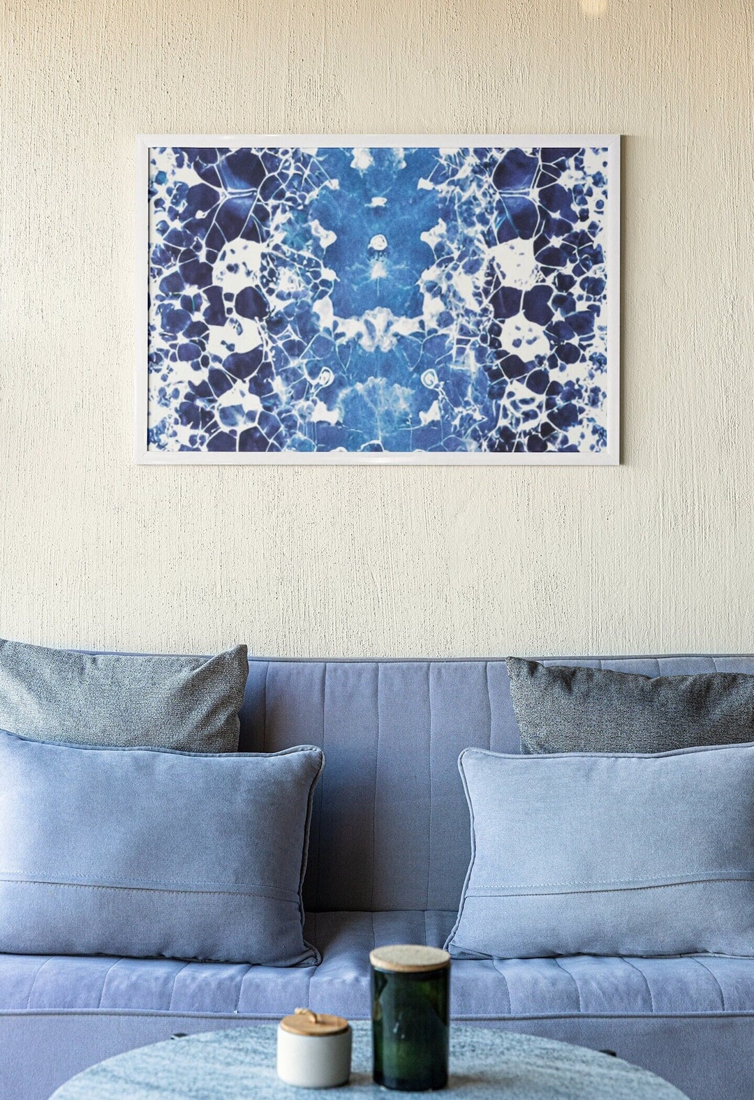 Blue and White Printable Wall Art Digital Print Blue Wall Decor Navy