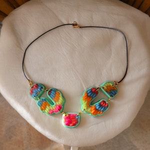 Colour burst necklace polymer clay handmade