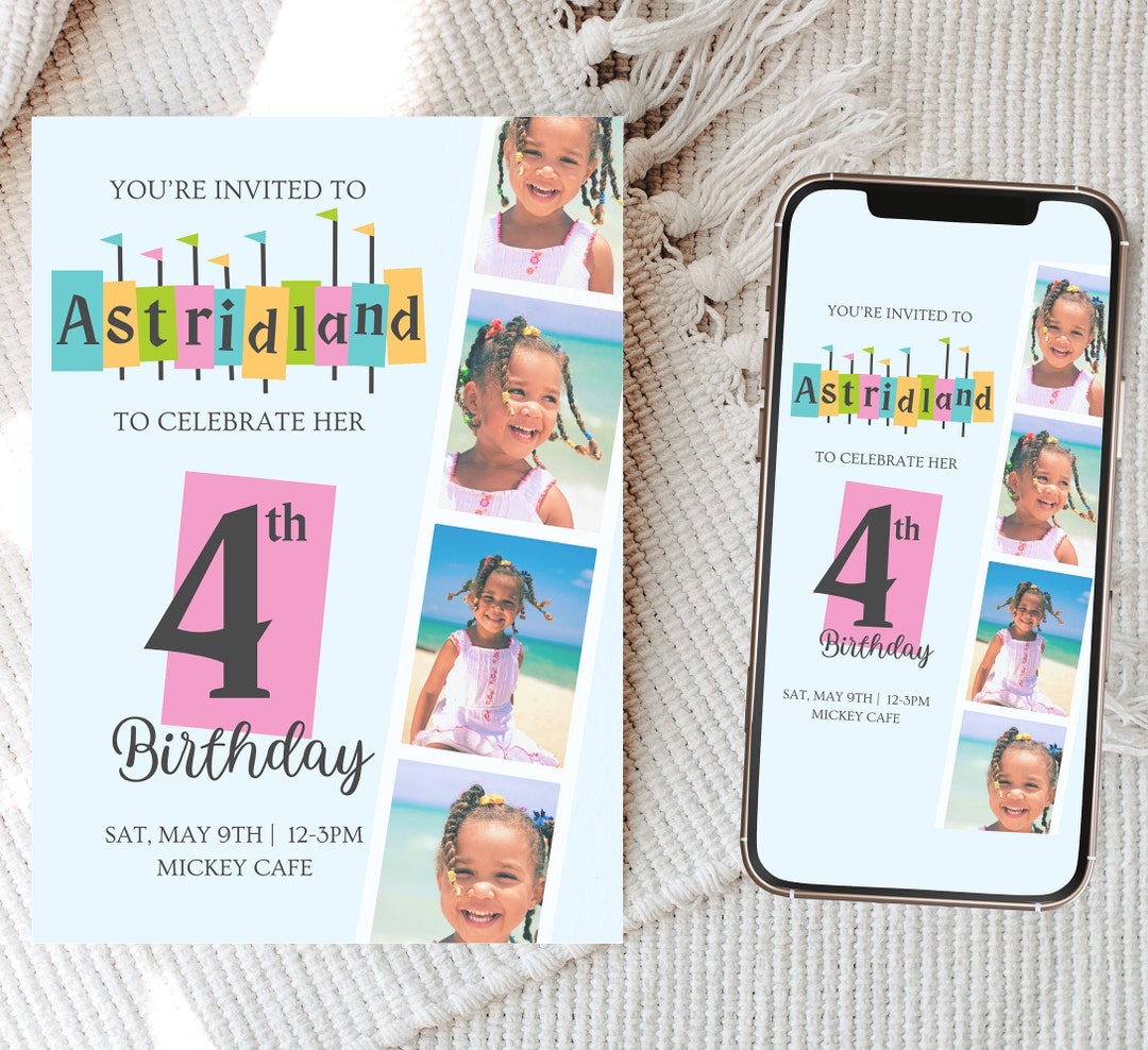 Disneyland Birthday Invitation, Disneyland Invitation, Disneyland ...