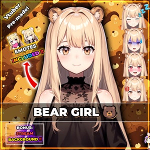 Ready to Use Vtuber, Brown Bear Girl / Premade & Presetup model, ready for streaming / Vtube Studio / Twitch / Commercial use / Ready To Use zdjęcie 1
