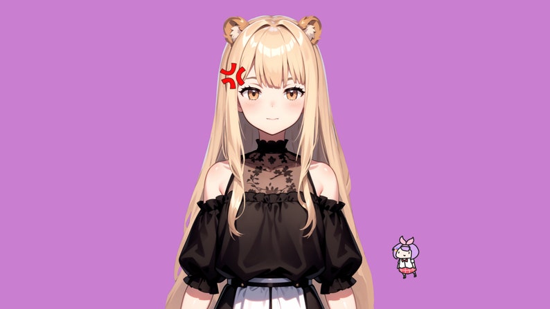 Ready to Use Vtuber, Brown Bear Girl / Premade & Presetup model, ready for streaming / Vtube Studio / Twitch / Commercial use / Ready To Use zdjęcie 8