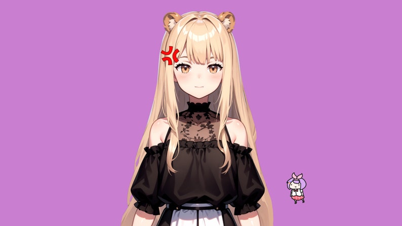 Listo para usar Vtuber, Brown Bear Girl / Modelo prefabricado y preestablecido, listo para transmitir / Vtube Studio / Twitch / Uso comercial / Listo para usar imagen 8