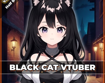 Gotowy model Black Cat Girl Vtuber: gotowy do użycia w Vtube Studio