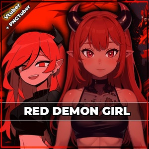 Vtuber pronto all'uso, Red Demon Girl / Modello precostruito e preimpostato, pronto per lo streaming / Vtube Studio / Twitch / Uso commerciale / Completamente attrezzato